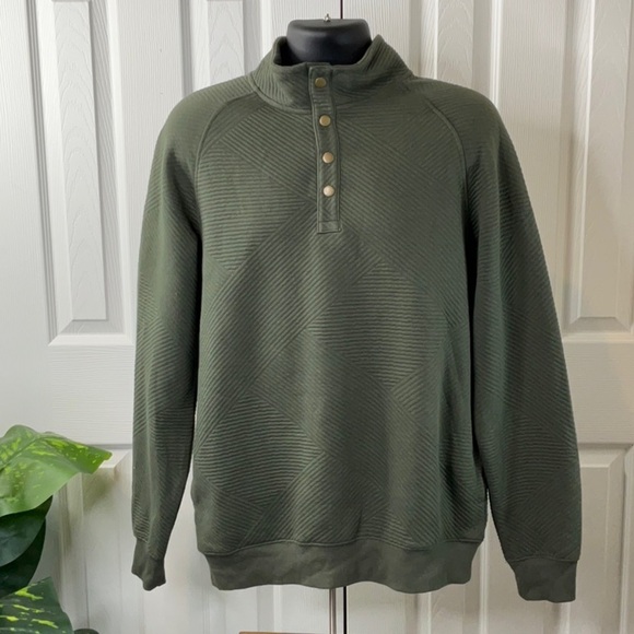 Goodfellow & Co Men's Quilted Snap Pullover Sweatshirt Various Sizes - Picture 1 of 12